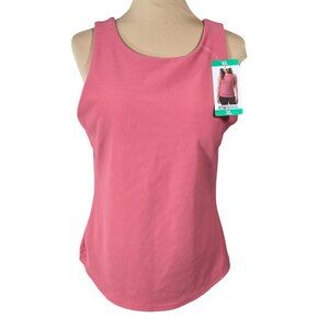 NWT 32 Degrees Ribbed Tank Top Athletic Peachy Pink Size XL Padded Stretch